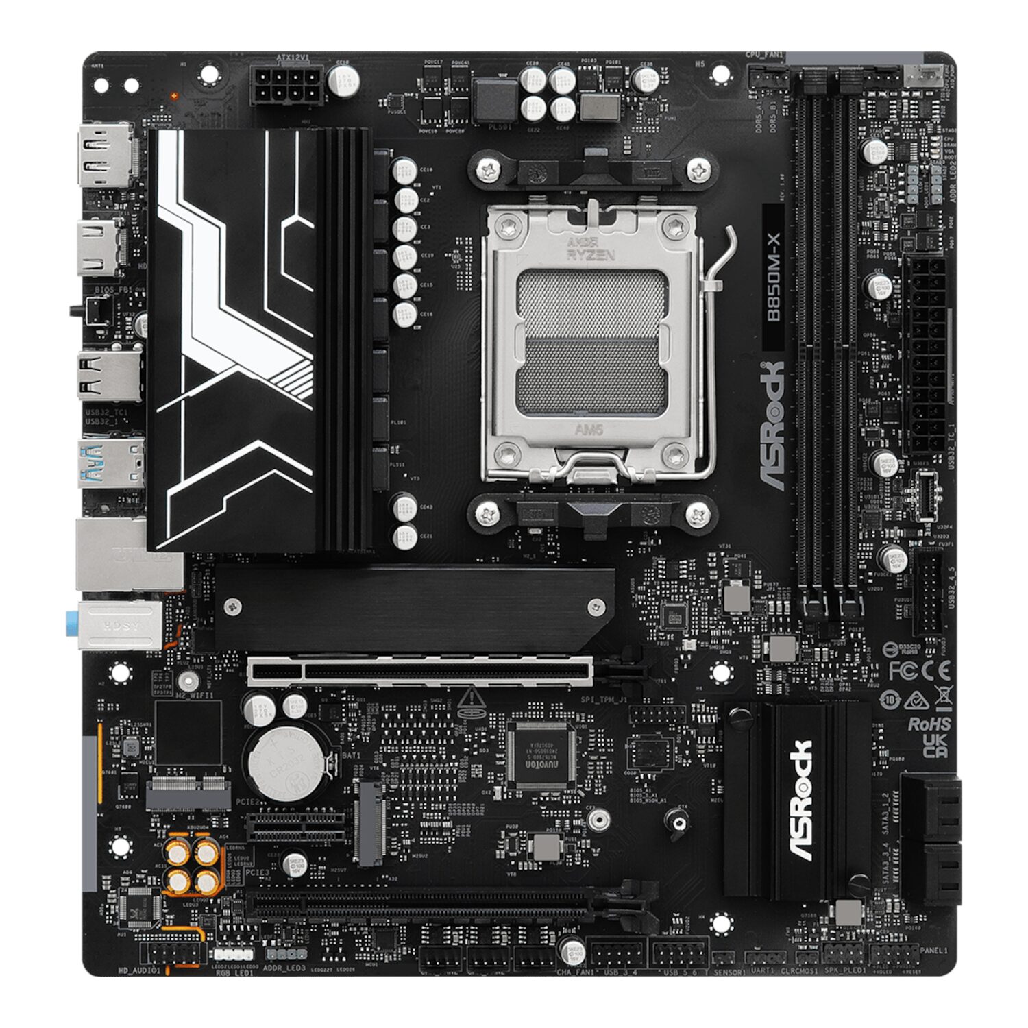 ASRock B850M-X WiFi AM5 Micro ATX Motherboard (DDR5, PCIe 5.0, Wi-Fi 6E)