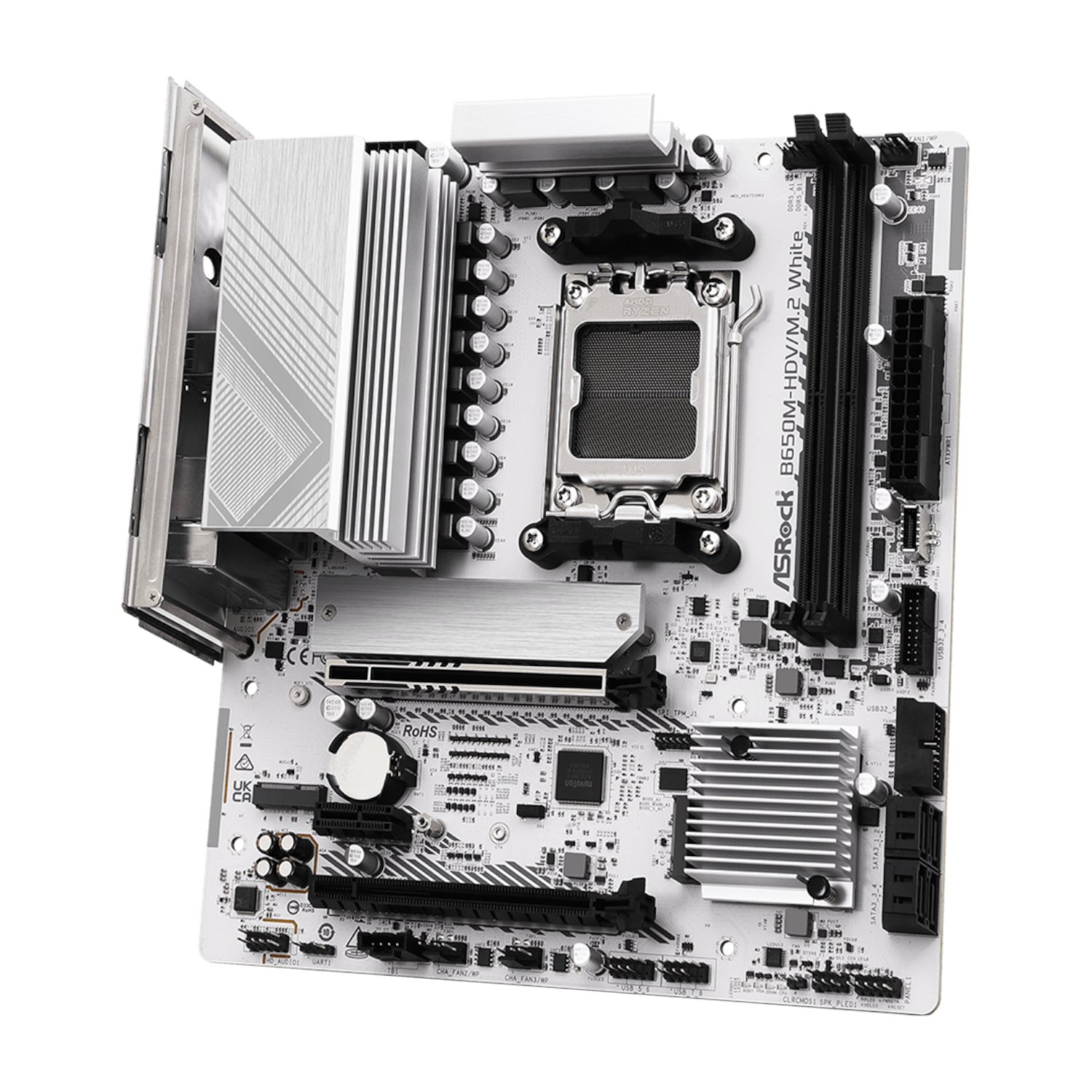 ASRock B650M-HDV/M.2 AM5 Micro-ATX Motherboard – White