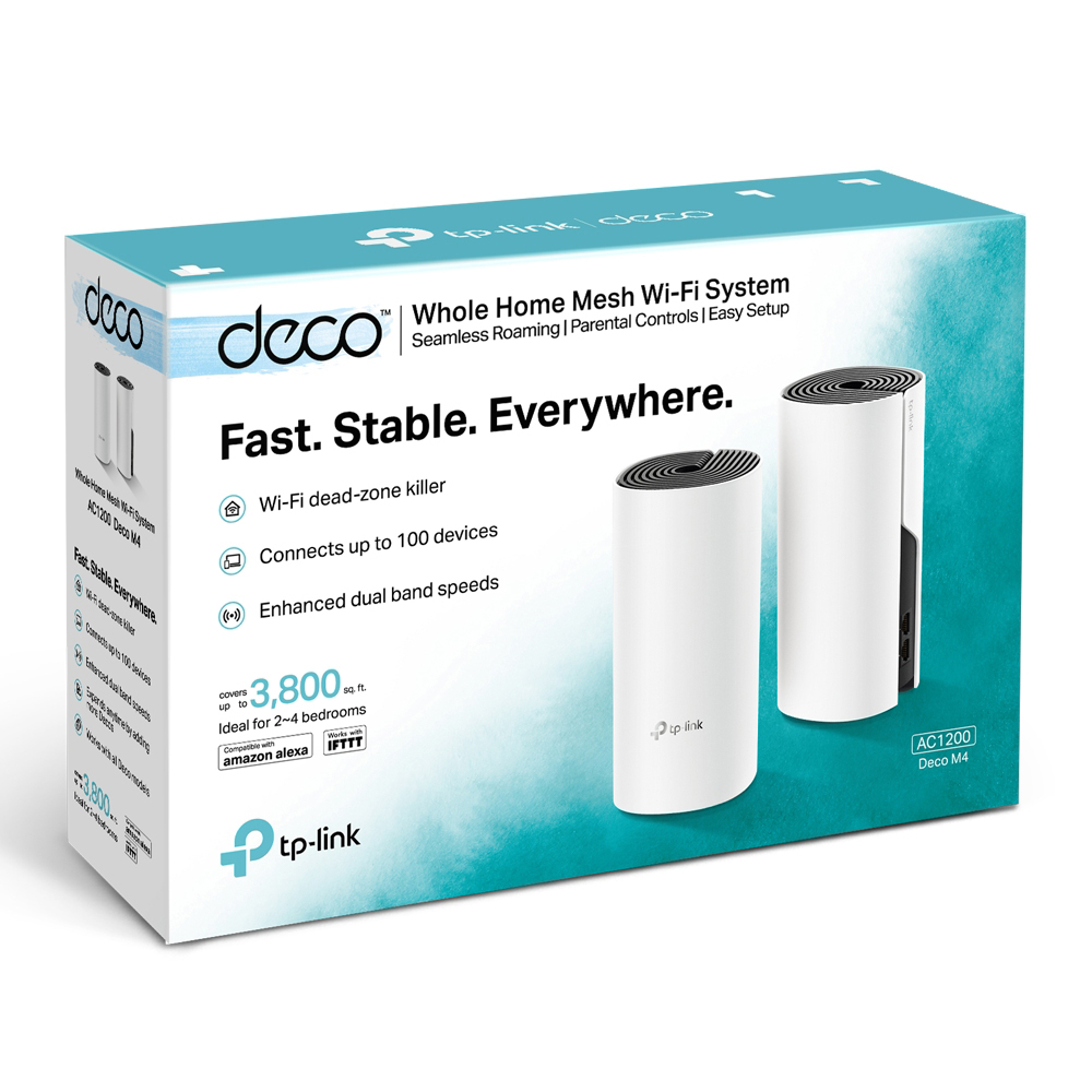 TP-LINK DECO M4 AC1200 WIRELESS WHOLE HOME MESH SYSTEM (2-PACK)