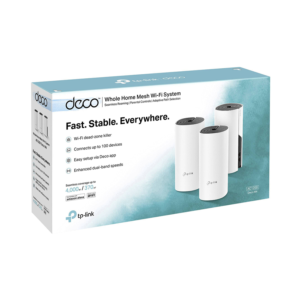 TP-LINK DECO M4 AC1200 WIRELESS WHOLE HOME MESH SYSTEM (3-PACK)