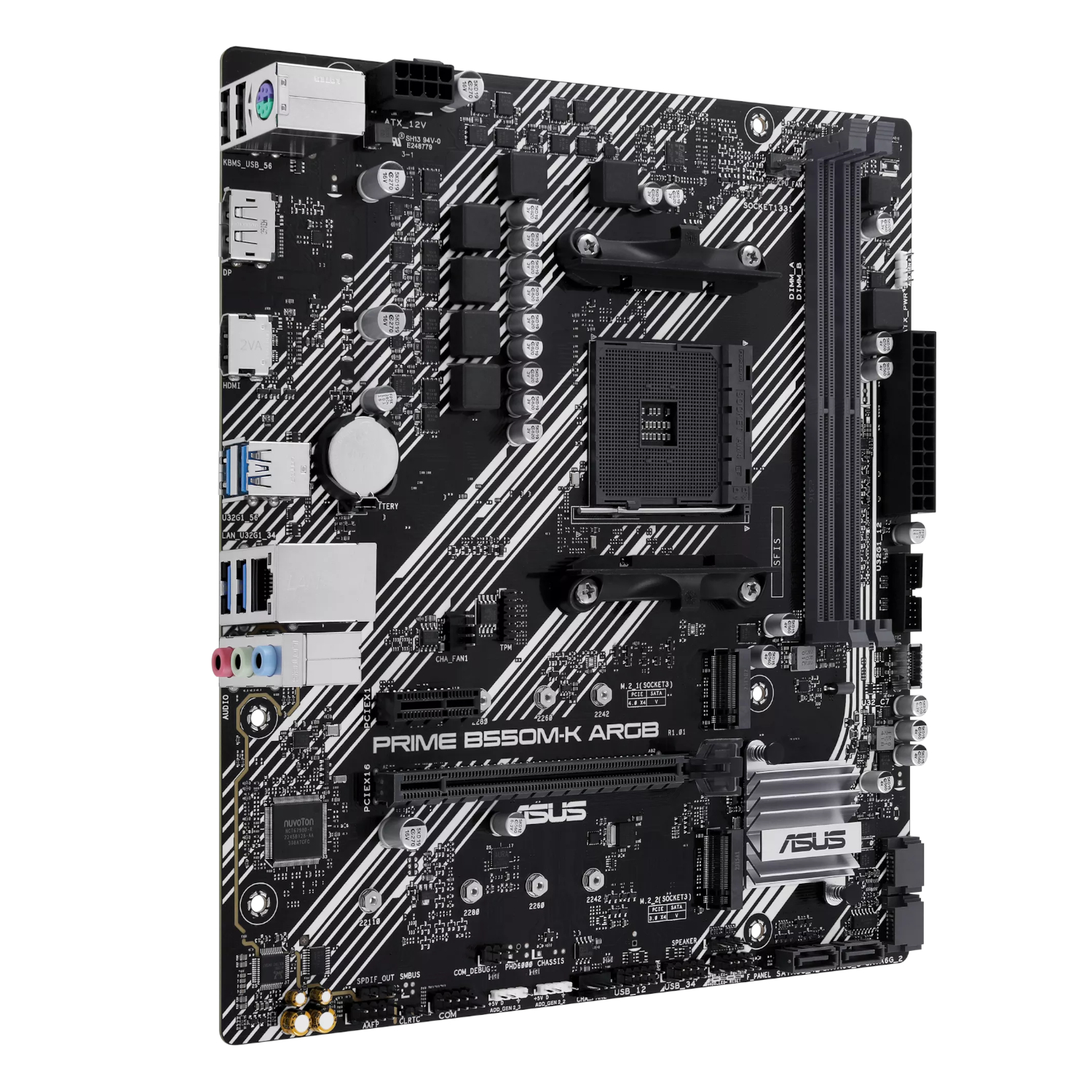 Asus PRIME B550M-K ARGB AM4 and Asus Prime LC 240 ARGB Liquid CPU Cooler Bundle